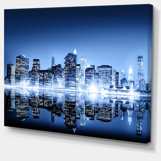 Designart - Night New York City Mirrored
